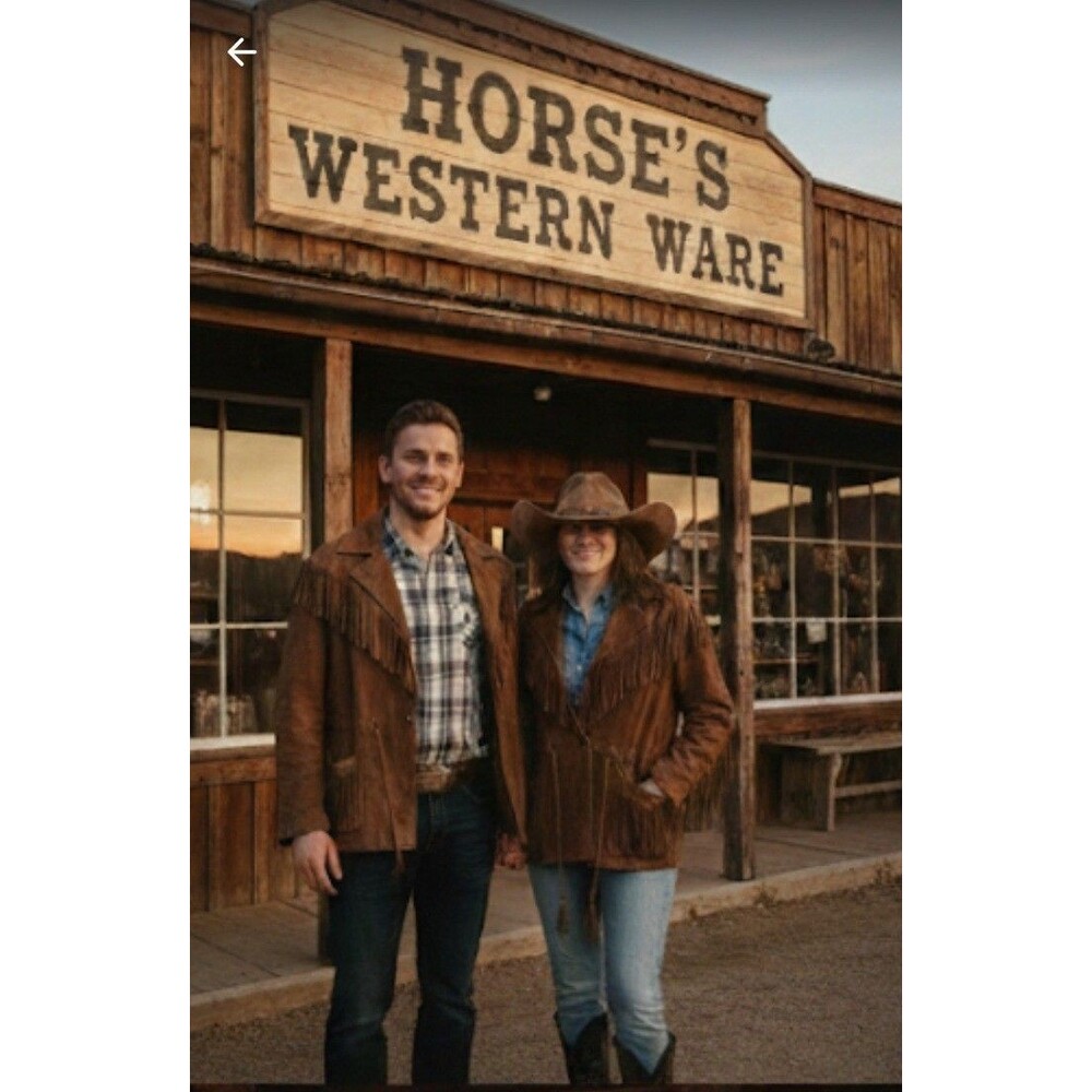 Leather Suede Jacket Womens SZ L Fringe Western Grunge Cowgirl WSpice Rustic - Picture 3 of 16